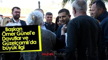 Başkan &Ouml;mer G&uuml;nel&rsquo;e Davutlar ve G&uuml;zel&ccedil;amlı&rsquo;da b&uuml;y&uuml;k ilgi&nbsp;