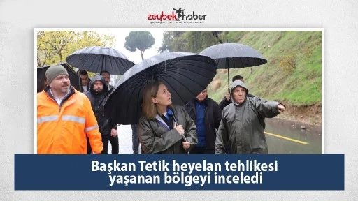 Başkan Tetik heyelan tehlikesi yaşanan b&ouml;lgeyi inceledi