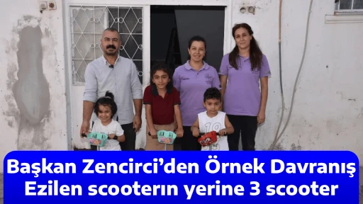 Başkan Zencirci&rsquo;den &Ouml;rnek Davranış, Ezilen scooterın yerine 3 scooter