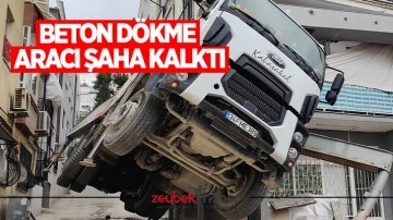 Beton d&ouml;kme aracı şaha kalktı