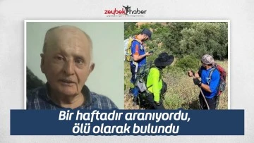 Bir haftadır aranıyordu, &ouml;l&uuml; olarak bulundu