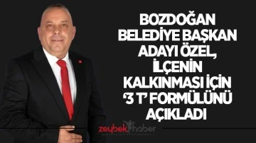 Bozdoğan Belediye Başkan Adayı &Ouml;zel, il&ccedil;enin kalkınması i&ccedil;in &lsquo;3 T&rsquo; form&uuml;l&uuml;n&uuml; a&ccedil;ıkladı&nbsp;