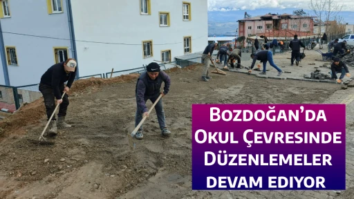 Bozdoğan&rsquo;da Okul &Ccedil;evresinde D&uuml;zenlemeler devam ediyor 