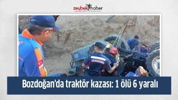 Bozdoğan'da trakt&ouml;r kazası: 1 &ouml;l&uuml; 6 yaralı