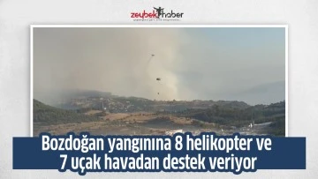 Bozdoğan yangınına 8 helikopter ve 7 u&ccedil;ak havadan destek veriyor