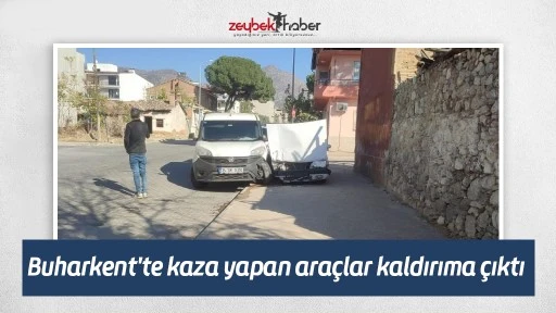 Buharkent'te kaza yapan ara&ccedil;lar kaldırıma &ccedil;ıktı