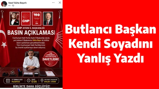 Butlancı Başkan Kendi Soyadını Yanlış Yazdı