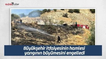 B&uuml;y&uuml;kşehir itfaiyesinin hamlesi yangının b&uuml;y&uuml;mesini engelledi