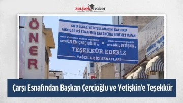 &Ccedil;arşı Esnafından Başkan &Ccedil;er&ccedil;ioğlu ve Yetişkin'e Teşekk&uuml;r