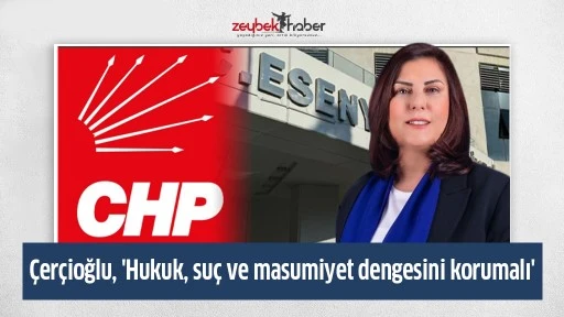 &Ccedil;er&ccedil;ioğlu, 'Hukuk, su&ccedil; ve masumiyet dengesini korumalı'