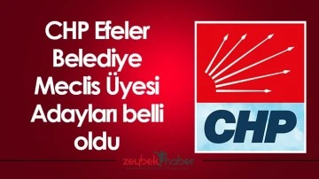 CHP Efeler Belediye Meclis &Uuml;yesi Adayları belli oldu