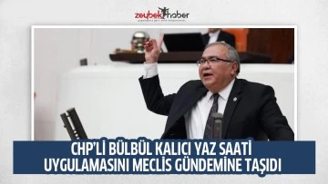 CHP&rsquo;Lİ B&Uuml;LB&Uuml;L KALICI YAZ SAATİ UYGULAMASINI MECLİS G&Uuml;NDEMİNE TAŞIDI