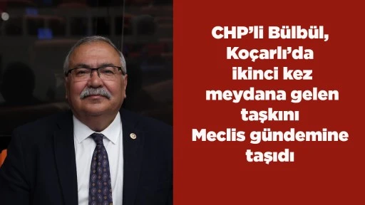 CHP&rsquo;li B&uuml;lb&uuml;l, Ko&ccedil;arlı&rsquo;da ikinci kez meydana gelen taşkını Meclis g&uuml;ndemine taşıdı
