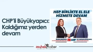 CHP&rsquo;li B&uuml;y&uuml;kyapıcı: Kaldığımız yerden devam