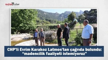  CHP&rsquo;li Evrim Karakoz Latmos'tan &ccedil;ağrıda bulundu: &ldquo;madencilik faaliyeti istemiyoruz&rdquo;