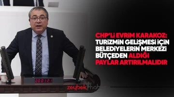 CHP&rsquo;li Evrim Karakoz: Turizmin gelişmesi i&ccedil;in belediyelerin merkezi b&uuml;t&ccedil;eden aldığı paylar artırılmalıdır