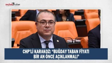 CHP&rsquo;li Karakoz: &ldquo;buğday taban fiyatı en az 15 lira olarak bir an &ouml;nce a&ccedil;ıklanmalı&rdquo;  d&uuml;zenle