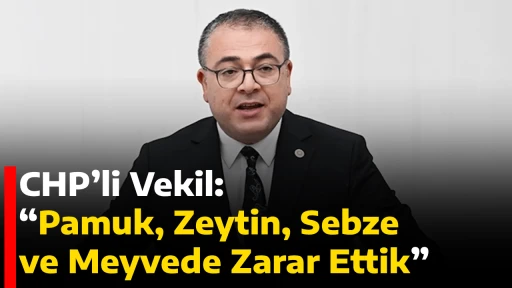 CHP&rsquo;li Vekil: &ldquo;Pamuk, Zeytin, Sebze ve Meyvede Zarar Ettik&rdquo;