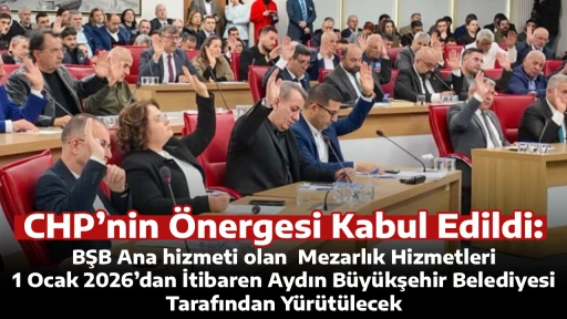 CHP&rsquo;nin &Ouml;nergesi Kabul Edildi: BŞB Ana hizmeti olan  Mezarlık Hizmetleri 1 Ocak 2026&rsquo;dan İtibaren Aydın B&uuml;y&uuml;kşehir Belediyesi Tarafından Y&uuml;r&uuml;t&uuml;lecek