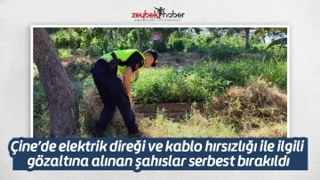 &Ccedil;ine&rsquo;de elektrik direği ve kablo hırsızlığı ile ilgili g&ouml;zaltına alınan şahıslar serbest bırakıldı