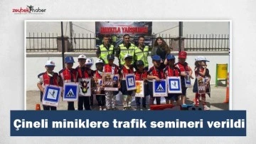 &Ccedil;ineli miniklere trafik semineri verildi