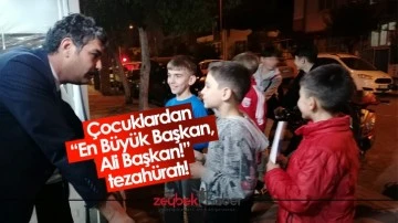 &Ccedil;ocuklardan &ldquo;En B&uuml;y&uuml;k Başkan, Ali Başkan!&rdquo; tezah&uuml;ratı!