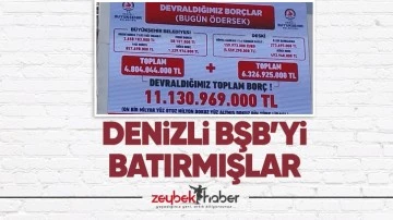 Denizli BŞB&rsquo;yi batırmışlar.. Bor&ccedil; eski parayla 11 katrilyon