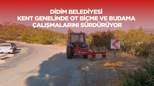 Didim Belediyesi Kent Genelinde Ot Biçme ve Budama Çalışmalarını Sürdürüyor