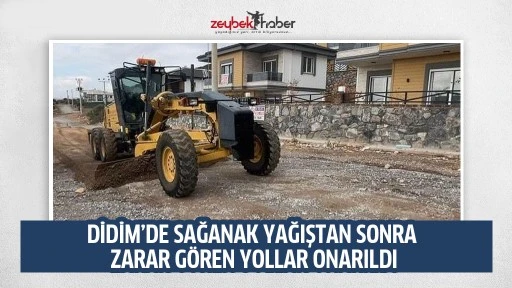 DİDİM&rsquo;DE SAĞANAK YAĞIŞTAN SONRA ZARAR G&Ouml;REN YOLLAR ONARILDI