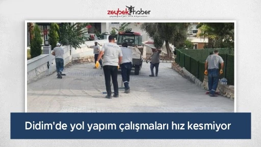 Didim'de yol yapım &ccedil;alışmaları hız kesmiyor