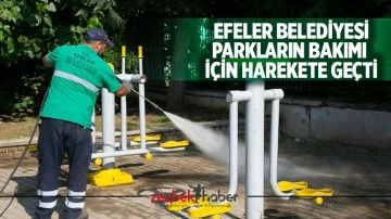 Efeler Belediyesi parkların bakımı i&ccedil;in harekete ge&ccedil;ti
