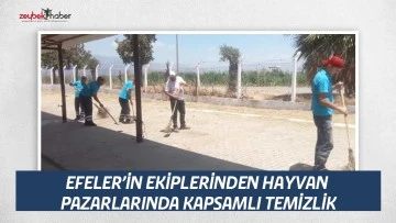 EFELER&rsquo;İN EKİPLERİNDEN HAYVAN PAZARLARINDA KAPSAMLI TEMİZLİK