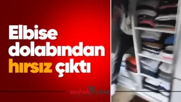 Elbise dolabından hırsız &ccedil;ıktı
