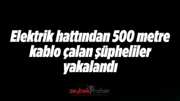 Elektrik hattından 500 metre kablo &ccedil;alan ş&uuml;pheliler yakalandı