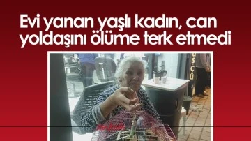 Evi yanan yaşlı kadın, can yoldaşını &ouml;l&uuml;me terk etmedi