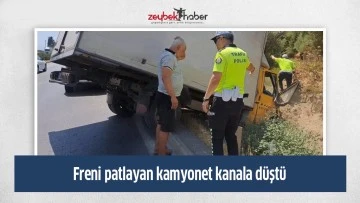 Freni patlayan kamyonet kanala d&uuml;şt&uuml;