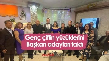 Gen&ccedil; &ccedil;iftin y&uuml;z&uuml;klerini Başkan adayları taktı