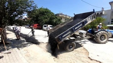 Germencik Belediyesi yol yapım &ccedil;alışmalarına hız verdi