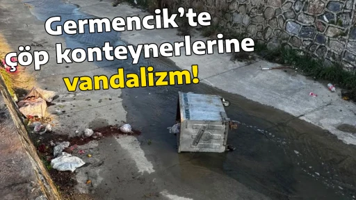 Germencik&rsquo;te &ccedil;&ouml;p konteynerlerine vandalizm