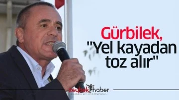 G&uuml;rbilek, "Yel kayadan toz alır"