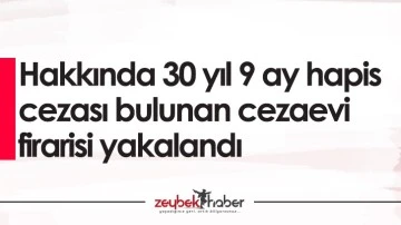 Hakkında 30 yıl 9 ay hapis cezası bulunan cezaevi firarisi yakalandı