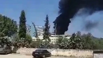 İnşaatı devam eden Aydın Şehir Hastanesi&rsquo;nde yangın paniği