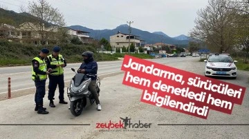 Jandarma, s&uuml;r&uuml;c&uuml;leri hem denetledi hem bilgilendirdi