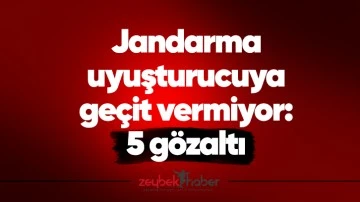 Jandarma uyuşturucuya ge&ccedil;it vermiyor: 5 g&ouml;zaltı