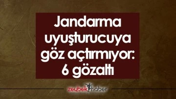 Jandarma uyuşturucuya g&ouml;z a&ccedil;tırmıyor: 6 g&ouml;zaltı