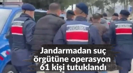 Jandarmadan su&ccedil; &ouml;rg&uuml;t&uuml;ne operasyon: 61 kişi tutuklandı