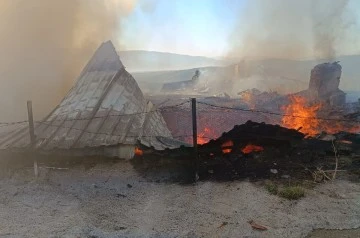 Karacasu'da &ccedil;ıkan yangında iki ev k&uuml;le d&ouml;nd&uuml;