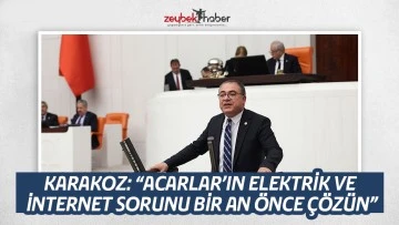 KARAKOZ: &ldquo;ACARLAR&rsquo;IN ELEKTRİK VE İNTERNET SORUNU BİR AN &Ouml;NCE &Ccedil;&Ouml;Z&Uuml;N&rdquo;