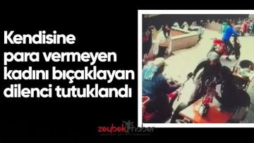 Kendisine para vermeyen kadını bı&ccedil;aklayan dilenci tutuklandı