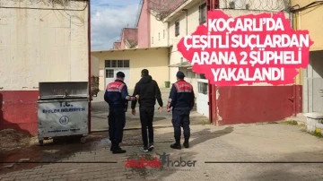 Ko&ccedil;arlı&rsquo;da &ccedil;eşitli su&ccedil;lardan arana 2 ş&uuml;pheli yakalandı